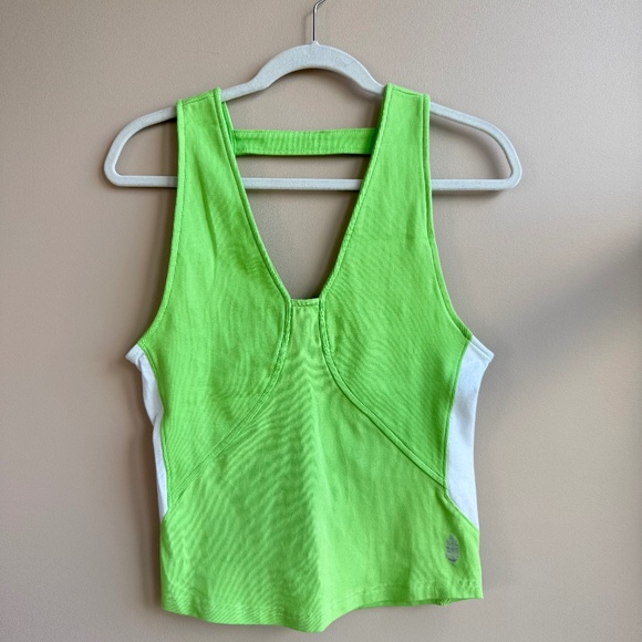 Free People Neon Green Ribbed Active Tank Top – Size M – New (No Tags) - Picture 1 of 4